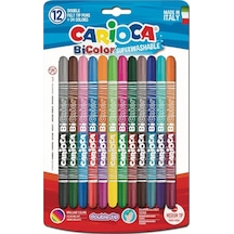 Carioca Çift Renkli Süper Yıkanabilir Keçeli Boya Kalemi 12'li 24 Renk