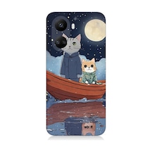Huawei Nova 10 Se Uyumlu Sandaldaki Kediler Desenli Silikon Kılıf