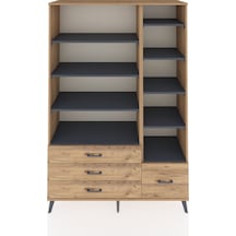 Hyperion Dolap 9 Raflı 4 Çekmeceli 132x44x195 Çam-antrasit/çam Çam