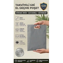 50x60 Gri Takviyeli El Geçme Poşet 1kg