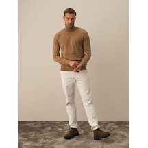 Xint Camel Dokulu Pamuk Dokulu Regular Fit Kazak 801737