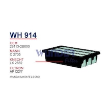 WUNDER WH914 HAVA FİLTRESİ - HYUNDAi SANTA FE 2.2 CRDI