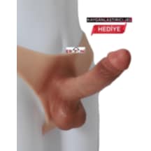 Erofoni Premium Giyilebilir 19 Cm Ultra Süper Realistik İçi Dolu Model Belden Bağlamalı Dildo Penis + Kayganlaştırıcı