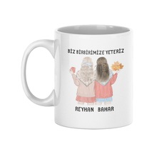 Biz Birbirimize Yeteriz Arkadaşlık Baskılı Kişiselleştirilebilir Eğlenceli Hediyelik Kupa Bardak Beyaz