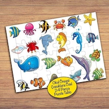 Değişik Balıklar Çocuklara Özel Puzzle Yapboz Tablo-26427