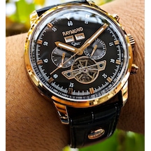 Raymond Star Seri Otomatik Erkek Kol Saati Rose Gold