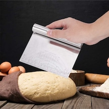 Ölçülü Lüks Paslanmaz Çelik Hamur Kesme Aparatı Pasta Kek Çelik Kesici Kazıyıcı Spatula 1 Adet 15 Cm Diğer
