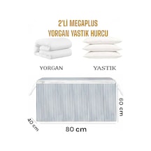 2 Adet Megaplus Yorgan Yastık Hurcu En Büyük Boy Hurç Sandık Tipi Hurç 80 X 60 Kumaş Gri Tr Diğer