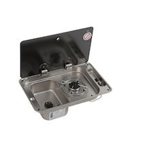 Can Fl1324 - Kapaklı Kombine Gömme Ocak Ve Evye Seti Tamperli Cam Sağ Ocak - Sol Evye - Minimalist Mutfakların Kurtarıcısı