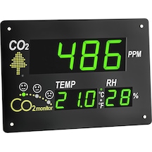Tfa Dostmann Co2 Monitörü Airco2ntrol Observer, 31.5002, Xl Ekran, Açık Planlı Ofisler/okullar/resepsiyonlar İçin İdeal, Gülen Yüzler, Sıcaklık Ve Nem İçeren Trafik Işığı Ekranıyla, Siyah
