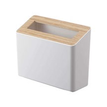 5231 Rın Masa Üstü Çöp Kovası, Beyaz, Abs Reçine/ahşap, Minimalist, 22 X 9 X 15,5 Cm