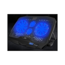 Laptop Soğutucu Stand Yükseklik Ayarlı 4 Fanlı Led Işıklı Lcd Ekranlı Notebook Altlığı Cooling Pad