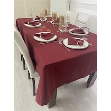 Sıvı Geçirmez Dertsiz Masa Örtüsü Bordo 13 Parça