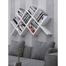 Çapraz Kitaplık Mdf Beyaz