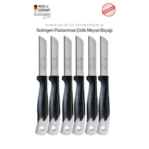 Solingen Ritter Profesyonel Siyah Renk Geçişli Meyve&sebze Bıçağı 6'lı Set & Ultra Keskin Tırtıklı Ağız, Paslanmaz Çelik