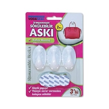 Vodaseal 53.01.054 3&apos Lü Beyaz Iz Bırakmayan Askı, Beyaz 4 Renk