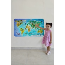 Harita Sepeti Eğitici Dünya Haritası Dünya Atlası Çocuk Ve Bebek Odası Duvar Sticker-3800-a-60 X 105 CM