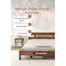 Lotus Model Masif Ahşap Karyola Kolay Kurulum Fırınlanmış İthal Sibirya Çamı 180x200 Yatak Uyumlu - Beyaz