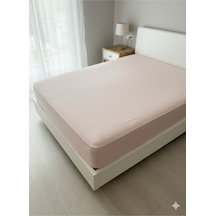 %100 Organik Pamuk Premium Lastikli Çarşaf Çift Kişilik 160x200+30 Dolmabahçe Serisi Pembe