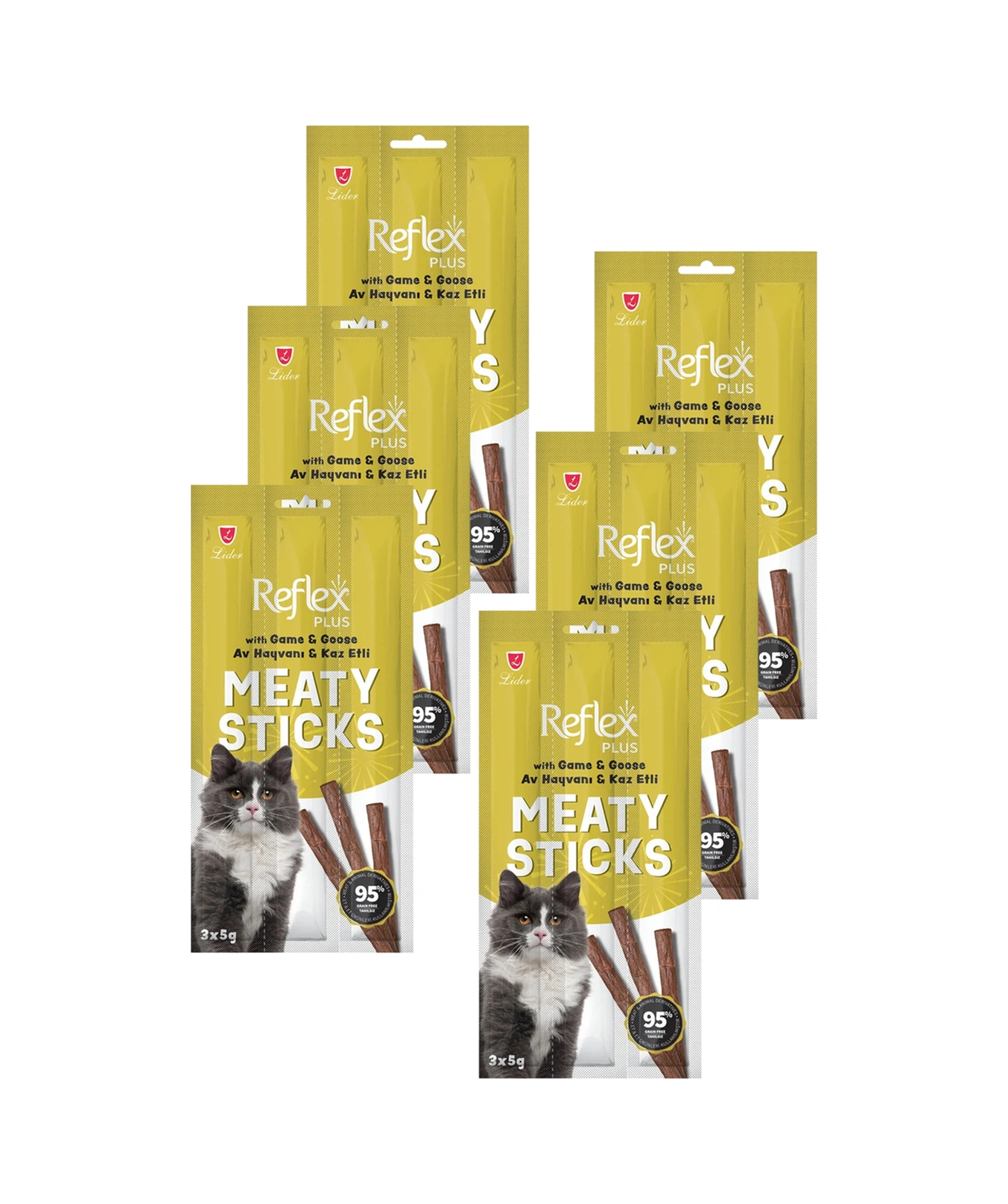 Meaty Sticks Av Hayvanı Ve Kaz Etli Kedi Ödül Çubuğu 3x5gr Altılı Paket