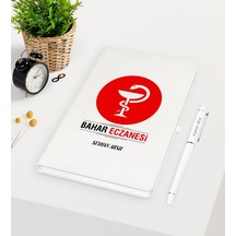 Kişiye Özel Eczane Beyaz Defter Kalem Seti-4