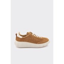 Derinet Hakiki Deri Kadın Sneaker Taba Süet Taba Süet