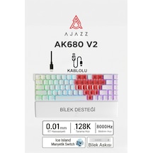 Ak680v2 Manyetik Switch Rapid Trigger 8000hz Klavye-128k Scan Rate-bilek Askısı
