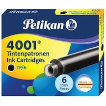 Pelikan 4001 Dolma Kalem Kartuşu 6'Lı Küçük Siyah