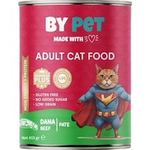 Bypet Dana Etli Yetişkin Yaş Kedi Maması 1 Adet -400 Gram Konserve 103 Ivory