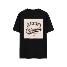 Black Nova Oversize Baskılı Unisex Tişört The Original Black Siyah