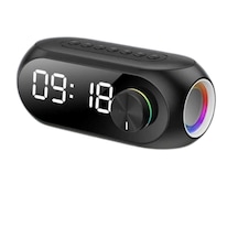 Bluetooth S8 Rgb Led Işıklı Dijital Saat Alarm Şarjlı Hoparlör Mp