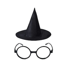 Harry Potter Büyücü Şapkası Ve Harry Potter Büyücü Gözlüğü Siyah Renk 2 Yaş Mavi