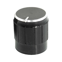 Alüminyum Pot Başlığı 6mm Tırtıklı Mil  6mm Siyah Metal Potansiyo
