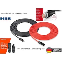 Sunco Solar His Marka 50+50 100 Mt 6mm Staubli Konnektörlü Solar