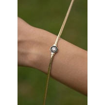 Çgk Çiğdem Gürel Kuyumculuk 14 Ayar Tektaş Detaylı İtalyan Altın Bileklik Çok Renkli