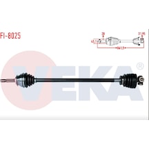 Komple Aks Sag On Fiat Uno 70 1.4I Uzunluk 861.5 Mm 1994-2000