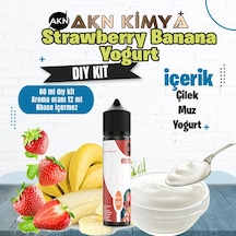 Strawberry Banana Yoğurt Dıy Kit Çilek Muz Yogurt Gıda Aroması %20 Oranda Aroma İçerir Hazır Değildir 60 Ml