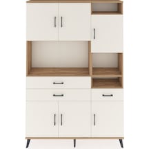 Arges Dolap 10 Raflı 3 Çekmeceli 6 Kapaklı 132x30x195 Çam-ayt... Çam