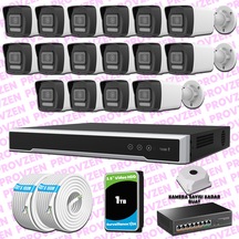 Provzen Hikvision 16 Kameralı Ip 1080p Colorvu Güvenlik Kamerası Mikrofonlu Olay Anında Bildirim