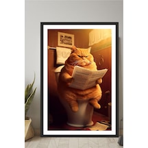 Kedi Tasarımlı Çerçeve Görünümlü Mdf Tablo Çok Renkli - 713604755 Çok Renkli