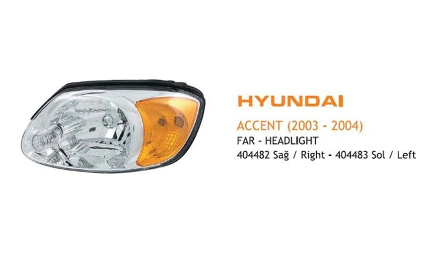 Far Sağ Motorsuz Hyundaı Accent 2003-04 Sarı Sinyalli