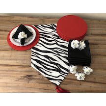 Sofra Sunum Seti Zebra Desenli Takım Çok Renkli