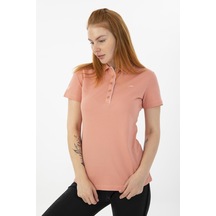Maraton Sportswear Regular Kadın Polo Yaka Kısa Kol Basic Gül T-Shirt 19020-Gül Gülkurusu