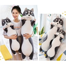 Novahub Sevimli Köpek Şekilli Pamuk Yastık - Siyah/beyaz, 70/90/110cm, Dekoratif Ve Rahat Uyku Arkadaşı Siyah - Beyaz