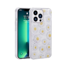 Zore İphone 13 Pro Uyumlu Simli Desenli Kamera Korumalı Parlak Nvth Popy Kılıf-pansm-ya