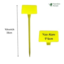 Sarı Bitki Fidan Etiketi 10 Lu Set 33x10 Cm Plastik Fide Tanıma Etiketi 10 Adet