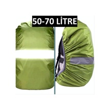 Omeniv 50-70lt Yeşil Reflektörlü Kılıf Sırt Çantası Kılıfı Yağmur Çok Renkli