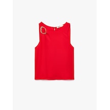 Koton Metal Aksesuarlı Kolsuz Bisiklet Yaka Bluz Kırmızı 6sak60476uw Koton Metal Aksesuarlı Kolsuz Bisiklet Yaka Bluz Kırmızı 6sak60476uw