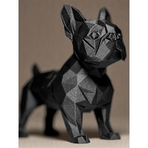 Modern Geometrik French Bulldog Biblo - Dekoratif Köpek Figürü Heykelcik