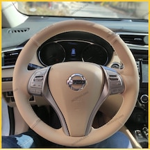 Nissan İxtiral Araca Özel Direksiyon Kılıfı Krem Deri